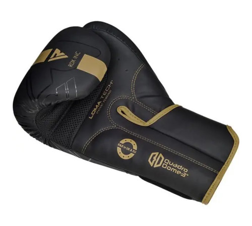 Рукавички боксерські з капою RDX F6 Kara Matte розмір 8 унцій, чорно-золотисті