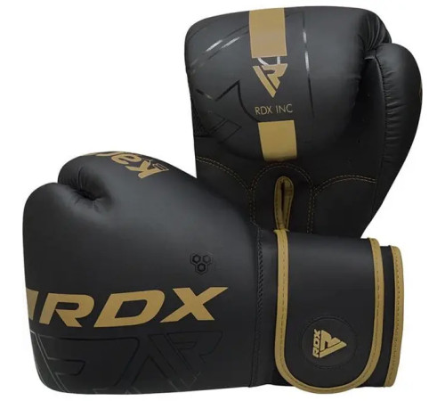 Рукавички боксерські з капою RDX F6 Kara Matte розмір 8 унцій, чорно-золотисті