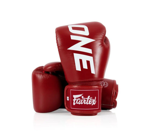 Рукавички боксерські шкіряні з бинтами Fairtex BGV1-ONE 12 унцій, червоні