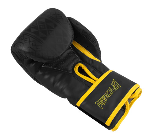 Рукавички боксерські PowerPlay 3021 Ukraine розмір 16 унцій, чорно-жовті