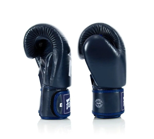 Рукавички боксерські шкіряні з бинтами Fairtex BGV1-ONE 12 унцій, темно-сині