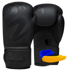 Рукавички боксерські з капою RDX F15 Noir Matte розмір 12 унцій, чорні
