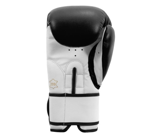 Рукавички боксерські шкіряні з бинтами TITLE Premier Leathe розмір 16 унцій, чорно-білі