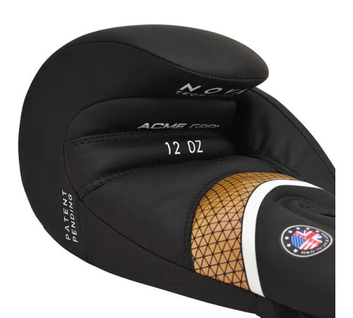 Рукавички боксерські з капою RDX AURA PLUS T-17 розмір 12 унцій, чорно-золотисті