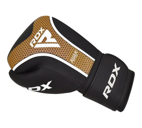 Рукавички боксерські з капою RDX AURA PLUS T-17 розмір 12 унцій, чорно-золотисті