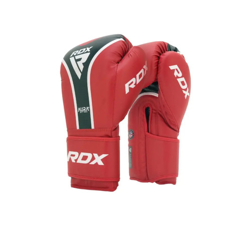 Рукавички боксерські з капою RDX AURA PLUS T-17 розмір 10 унцій, червоно-чорні