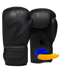 Рукавички боксерські з капою RDX F15 Noir Matte розмір 10 унцій, чорні