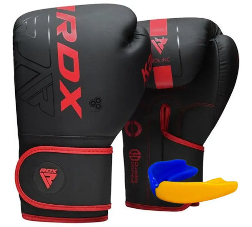 Рукавички боксерські з капою RDX F6 Kara Matte розмір 12 унцій, чорно-червоні
