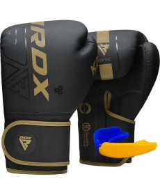 Рукавички боксерські з капою RDX F6 Kara Matte 16 унцій, чорно-золотисті