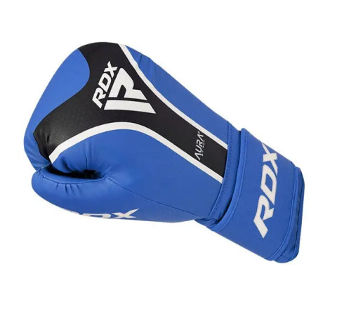 Рукавички боксерські з капою RDX AURA PLUS T-17 розмір 14 унцій, чорно-сині