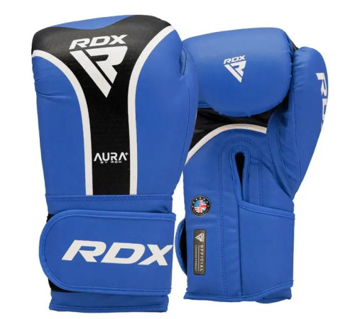 Рукавички боксерські з капою RDX AURA PLUS T-17 розмір 14 унцій, чорно-сині