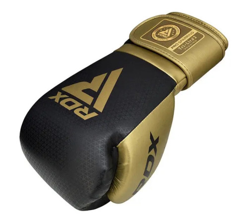 Рукавички боксерські з капою RDX MARK SPARRING PRO TRI LIRA 2 розмір 14 унцій, чорно-золотисті