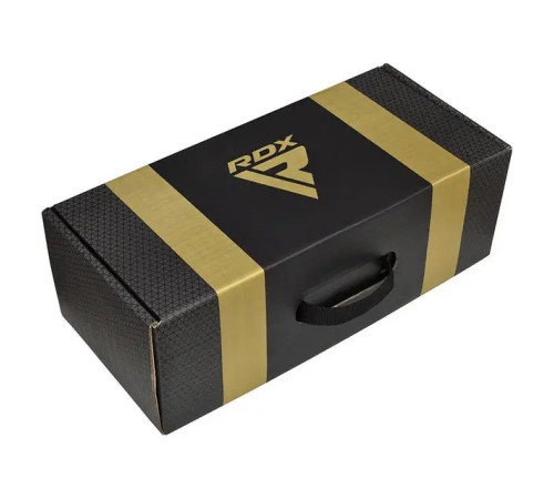 Рукавички боксерські з капою RDX MARK SPARRING PRO TRI LIRA 2 розмір 14 унцій, чорно-золотисті