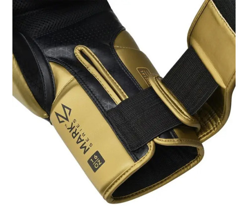 Рукавички боксерські з капою RDX MARK SPARRING PRO TRI LIRA 2 розмір 14 унцій, чорно-золотисті