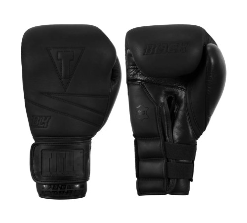 Рукавички боксерські шкіряні з бинтами TITLE Black Bolstered розмір 16 унцій, чорні