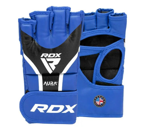 Рукавички для ММА RDX AURA PLUS T-17 розмір XL, синьо-чорні