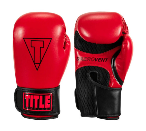 Рукавички боксерські з капою TITLE Boxing Vegan Fitness розмрі 12 унцій, чорно-червоні
