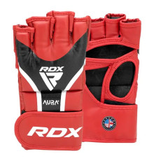 Рукавички для ММА RDX AURA PLUS T-17 розмір S, червоно-чорні