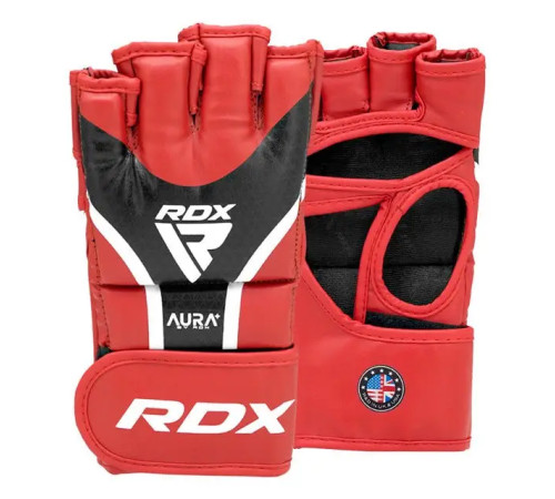Рукавички для ММА RDX AURA PLUS T-17 розмір S, червоно-чорні