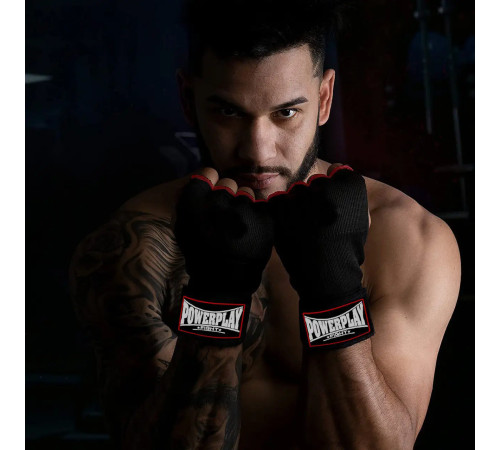 Рукавички-бинти з гелевими подушечками PowerPlay 3096 розмір M, чорні