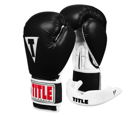 Рукавички боксерські з капою TITLE Classic Pro Style 3.0 розмір 14 унцій, чорно-білі