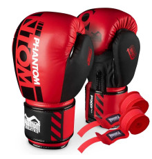 Рукавички боксерські з бинтами Phantom APEX розмір 16 унцій, червоні