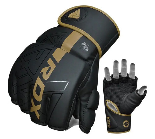 Рукавички для ММА RDX F6 KARA Matte Golden розмір M, чорно-золотисті