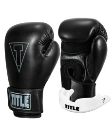 Рукавички боксерські з капою TITLE Boxing Vegan Fitness розмір 8 унцій, чорні