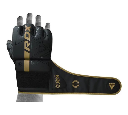 Рукавички для ММА RDX F6 KARA Matte Golden розмір XL, чорно-золотисті