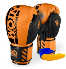 Рукавички боксерські з капою Phantom APEX Neon розмір 10 унцій, чорно-оранжеві