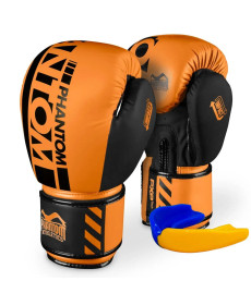 Рукавички боксерські з капою Phantom APEX Neon розмір 10 унцій, чорно-оранжеві