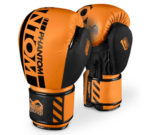 Рукавички боксерські з капою Phantom APEX Neon розмір 10 унцій, чорно-оранжеві