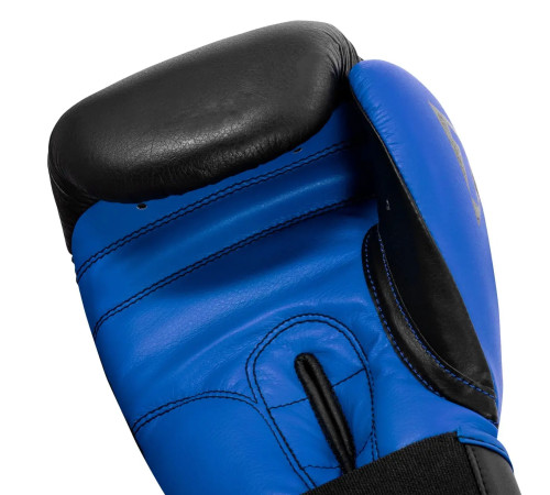 Рукавички боксерські шкіряні з бинтами TITLE Boxing Dynamic Strike розмір 14 унцій, чорно-сині