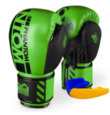 Рукавички боксерські з капою Phantom APEX Neon розмір 12 унцій, чорно-зелені
