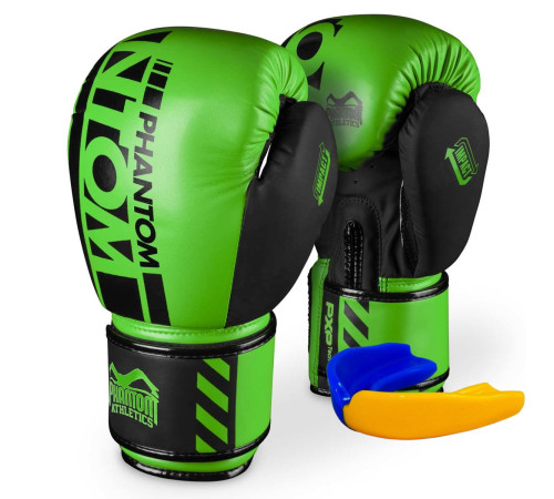 Рукавички боксерські з капою Phantom APEX Neon розмір 12 унцій, чорно-зелені