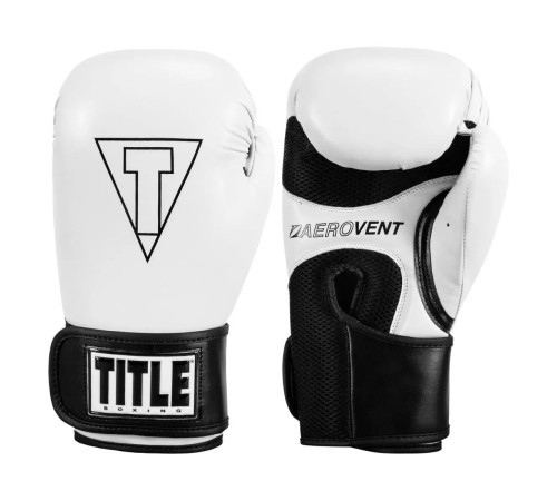 Рукавички боксерські з капою TITLE Boxing Vegan Fitness розмір 14 унцій, чорно-білі