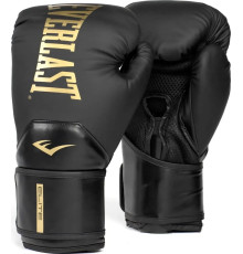 Боксерські рукавиці Everlast ELITE 2 BOXING GLOVES 14 унцій, чорно-золотистий