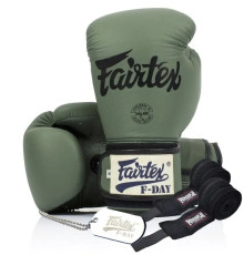 Рукавички боксерські з бинтами Fairtex BGV11 16 унцій, зелені