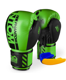Рукавички боксерські з капою Phantom APEX Neon розмір 10 унцій, чорно-зелені