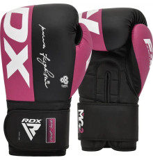 Боксерські рукавиці RDX BOXING GLOVES REX F4 12 унцій, чорно-рожеві