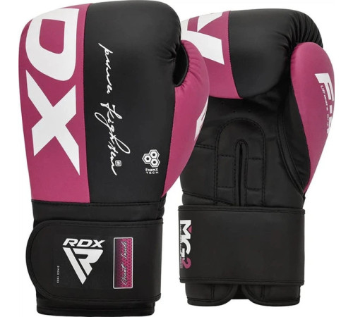 Боксерські рукавиці RDX BOXING GLOVES REX F4 12 унцій, чорно-рожеві