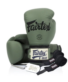 Рукавички боксерські з бинтами Fairtex BGV11 10 унцій, зелені