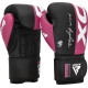 Боксерські рукавиці RDX BOXING GLOVES REX F4 10 унцій, чорно-рожевий