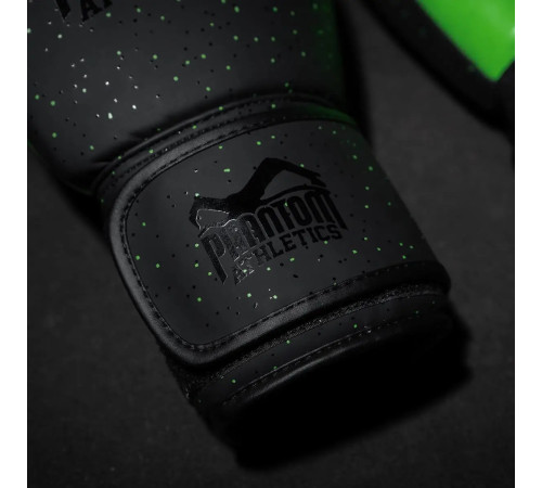 Рукавички боксерські з бинтами Phantom Galaxy розмір 10 унцій, чорно-зелені