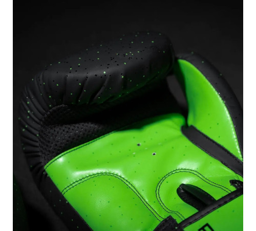 Рукавички боксерські з бинтами Phantom Galaxy розмір 10 унцій, чорно-зелені