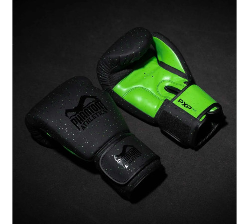 Рукавички боксерські з бинтами Phantom Galaxy розмір 10 унцій, чорно-зелені