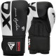 Боксерські рукавиці RDX BOXING GLOVES REX F4 16 унцій, чорно-білі