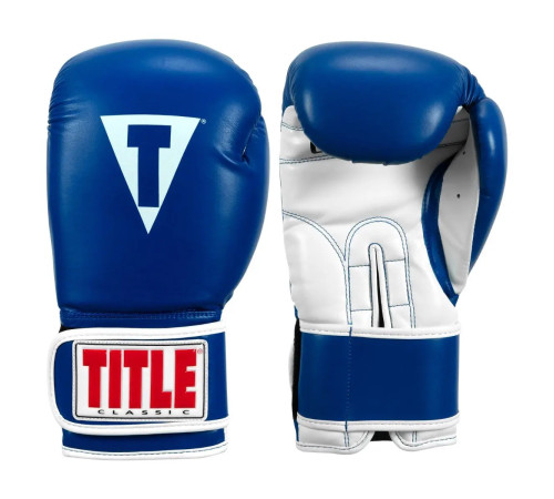 Рукавички боксерські з капою TITLE Classic Pro Style 3.0 розмір 12 унцій, синьо-білі