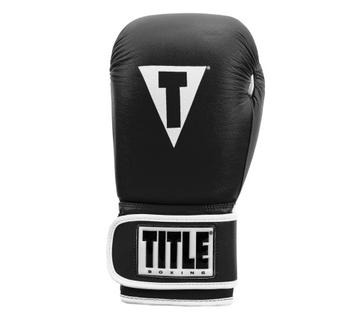 Рукавички боксерські шкіряні з бинтами TITLE Boxing Pro Style 3.0 розмір 14 унцій, чорно-білі