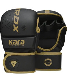Рукавички греплінгові для ММА RDX F6 KARA Matte Plus розмір S/M, чорно-золотисті